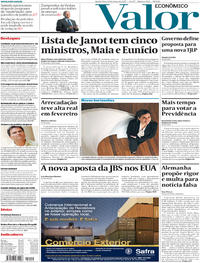 Capa do jornal Valor Econômico 15/03/2017