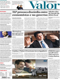 Capa do jornal Valor Econômico 15/08/2017
