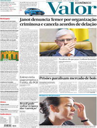 Capa do jornal Valor Econômico 15/09/2017