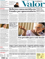 Capa do jornal Valor Econômico 16/01/2017