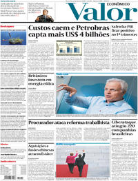 Capa do jornal Valor Econômico 16/05/2017
