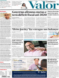 Capa do jornal Valor Econômico 16/08/2017