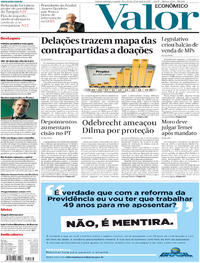 Capa do jornal Valor Econômico 17/04/2017