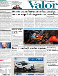 Capa do jornal Valor Econômico 17/08/2017