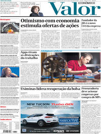 Capa do jornal Valor Econômico 18/09/2017