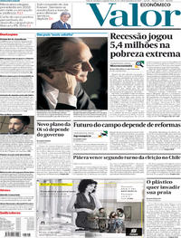 Capa do jornal Valor Econômico 18/12/2017