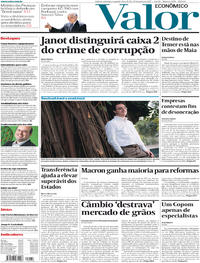 Capa do jornal Valor Econômico 19/06/2017