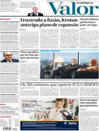Capa do jornal Valor Econômico 19/07/2017