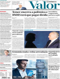 Capa do jornal Valor Econômico 19/09/2017