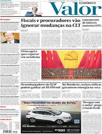 Capa do jornal Valor Econômico 19/10/2017
