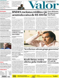 Capa do jornal Valor Econômico 20/02/2017