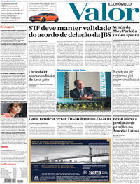 Capa do jornal Valor Econômico 21/06/2017