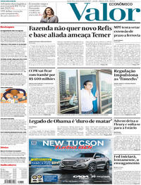 Capa do jornal Valor Econômico 21/09/2017