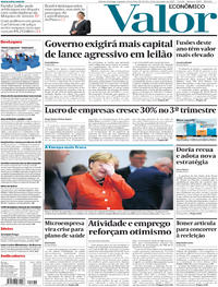 Capa do jornal Valor Econômico 21/11/2017