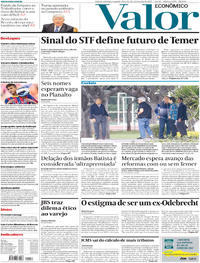 Capa do jornal Valor Econômico 22/05/2017