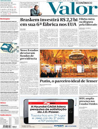 Capa do jornal Valor Econômico 22/06/2017