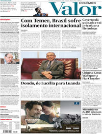 Capa do jornal Valor Econômico 22/08/2017