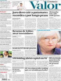 Capa do jornal Valor Econômico 22/09/2017