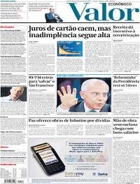Capa do jornal Valor Econômico 22/11/2017