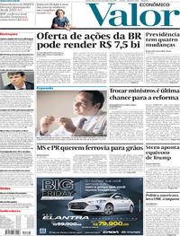 Capa do jornal Valor Econômico 23/11/2017