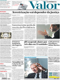 Capa do jornal Valor Econômico 24/03/2017