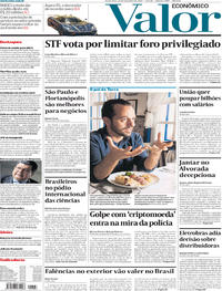 Capa do jornal Valor Econômico 24/11/2017