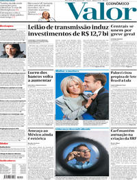 Capa do jornal Valor Econômico 25/04/2017