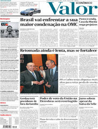 Capa do jornal Valor Econômico 25/08/2017