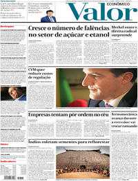 Capa do jornal Valor Econômico 25/09/2017