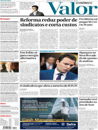 Capa do jornal Valor Econômico 26/04/2017