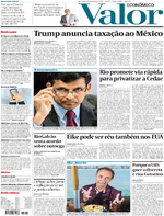 Capa do jornal Valor Econômico 27/01/2017