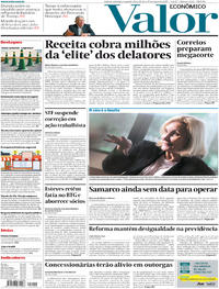 Capa do jornal Valor Econômico 27/03/2017