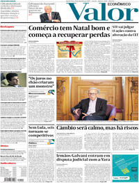 Capa do jornal Valor Econômico 27/12/2017