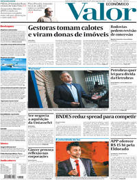 Capa do jornal Valor Econômico 28/08/2017