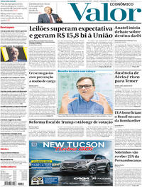 Capa do jornal Valor Econômico 28/09/2017