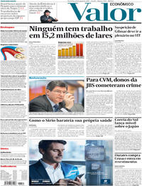 Capa do jornal Valor Econômico 29/08/2017