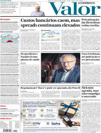 Capa do jornal Valor Econômico 29/11/2017
