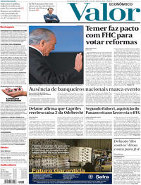Capa do jornal Valor Econômico 31/05/2017
