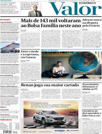 Capa do jornal Valor Econômico 31/07/2017