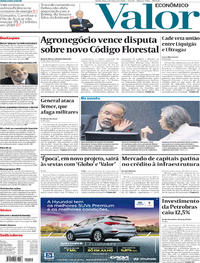 Capa do jornal Valor Econômico 01/03/2018