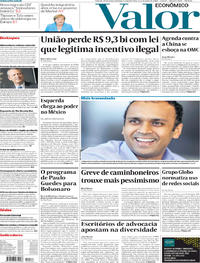 Capa do jornal Valor Econômico 02/07/2018