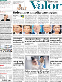 Capa do jornal Valor Econômico 02/10/2018
