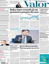 Capa do jornal Valor Econômico 03/01/2018