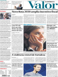 Capa do jornal Valor Econômico 03/04/2018