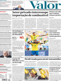 Capa do jornal Valor Econômico 03/07/2018