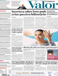 Capa do jornal Valor Econômico 03/08/2018