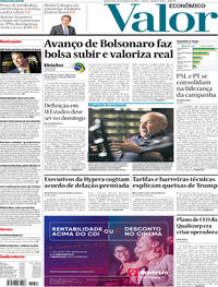 Capa do jornal Valor Econômico 03/10/2018