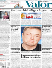 Capa do jornal Valor Econômico 04/05/2018
