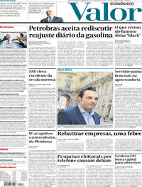 Capa do jornal Valor Econômico 04/06/2018