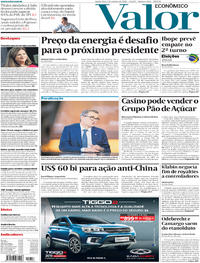 Capa do jornal Valor Econômico 04/10/2018